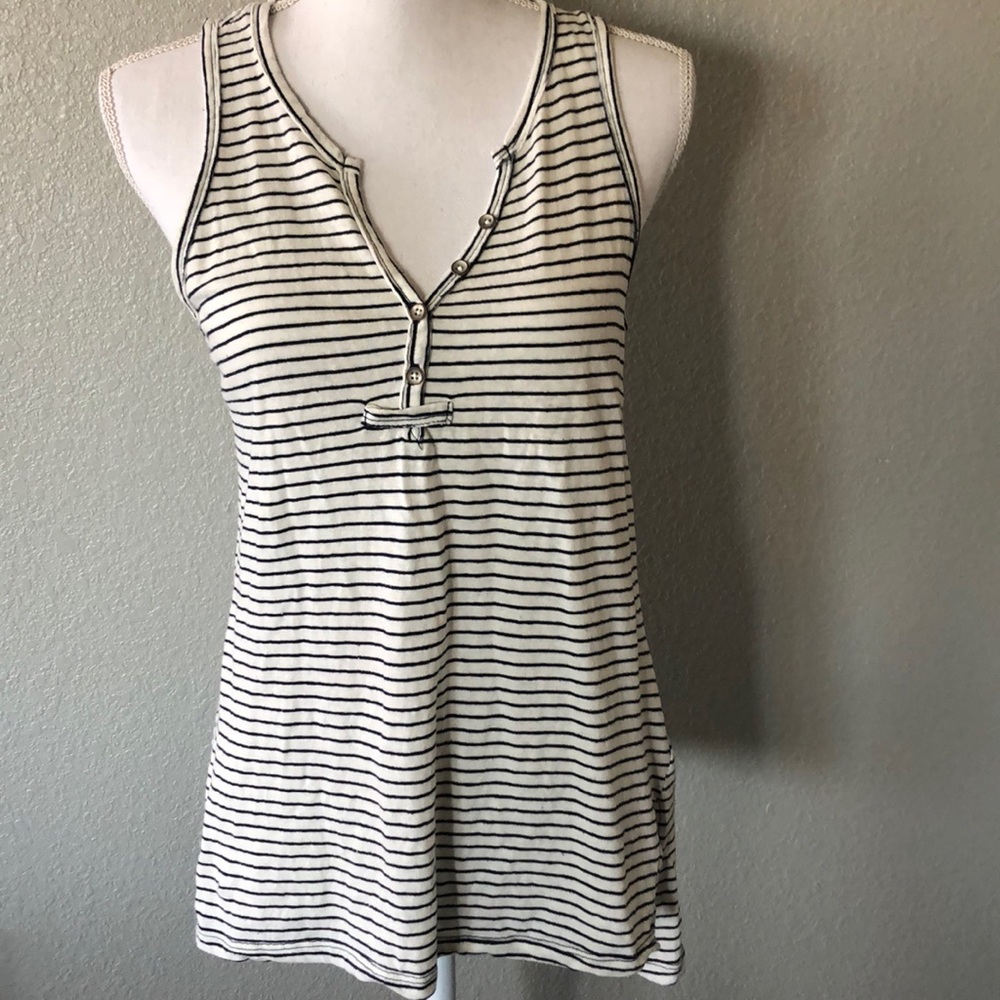 Navy striped tank top